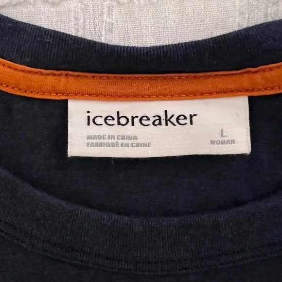 Icebreaker Women’s Central Short Sleeve Sunset Graphic T-Shirt Wool Blend Large - Picture 5 of 8